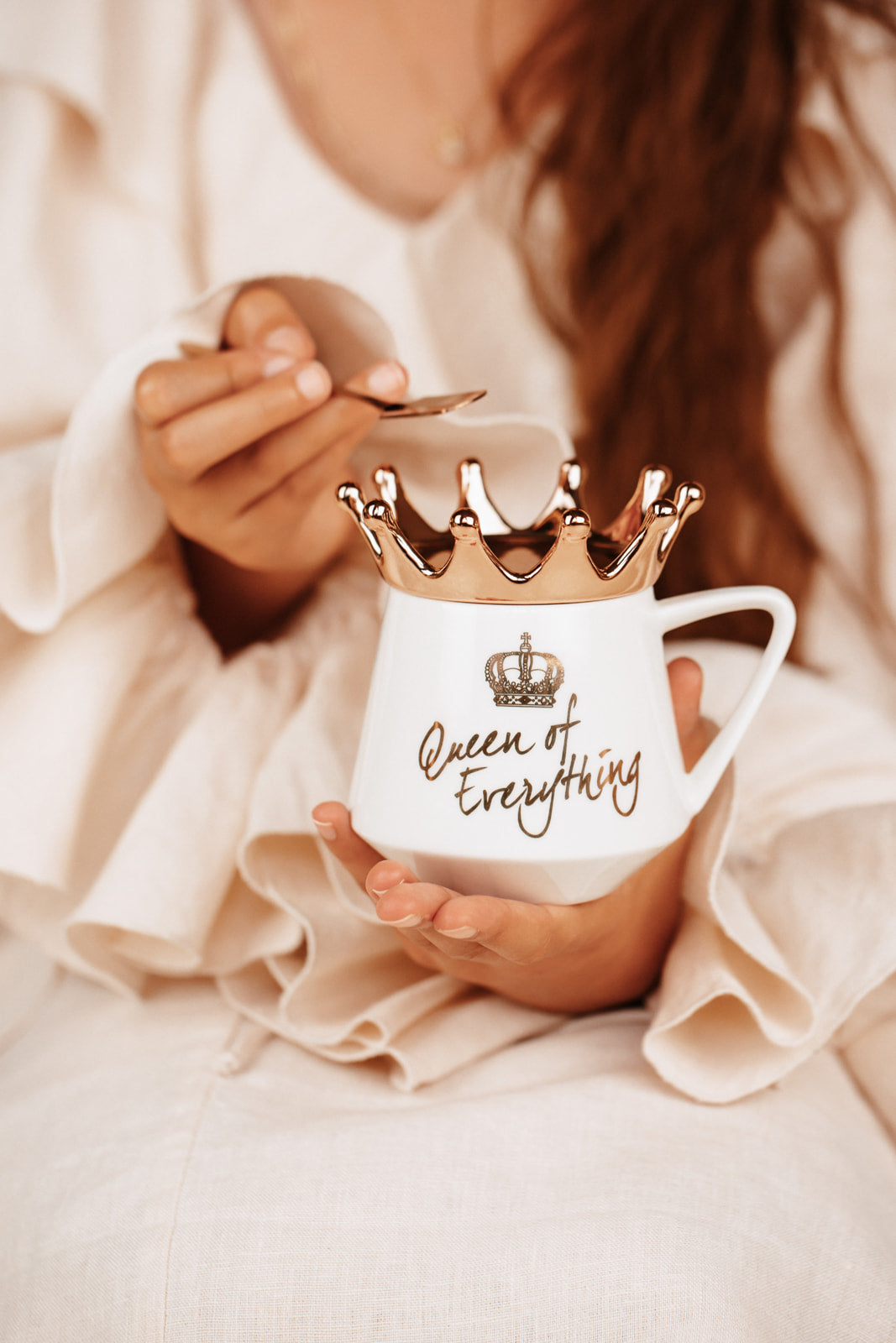 Queen Energy Signature Crown Mug - White